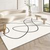 Alfombra de líneas abstractas para sala de estar, moderna, de lujo, ligera, resistente a la suciedad, fácil de cuidar, para sofá, mesa de centro, dormitorio, imitación de cachemira.