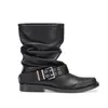 Botines de Cuero con Tacón Grueso y Hebilla Estilo Retro 2026 Otoño Nueva Llegada Botas Vaqueras Maillard Acordonadas Apiladas Mujer
