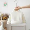 Suéter Pulóver para Niñas Todo en Uno Terciopelo Invierno 2025 Nuevo Suéter para Niños Forro Polar Suéter para Bebé Niña Cuello de Encaje Engrosado