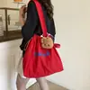 Bolso Nuevo con Estampado de Letras 2026 para Mujer, Bolso de Hombro de Nylon de Gran Capacidad, Bolso Tote con Cordón Casual y Versátil para el Trabajo