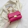 Cor sólida moda simples estilo coreano cadeia de bloqueio pequena bolsa feminina 2023 estilo coreano casual estilo ocidental bolsa de mensageiro pequena bolsa quadrada