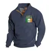 Moda Casual de Manga Larga para Hombre Transfronteriza Estampado Digital 3D Cuello de Botón Pulóver Sudadera Holgada