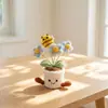 Venta Caliente Transfronteriza Hilo Ganchillo Planta en Maceta Rosa Girasol Abejita Maceta Linda Decoración Adorno Estilo Curativo