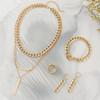 Oriente Medio Comercio Exterior Caliente Hip Hop Exagerado Cadena Gruesa Collar Colgante Arco Largo Traje de Joyería Pulsera Aretes