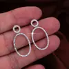 Pendientes de Cobre con Circonita Ovalados de Personalidad Geométrica Simple Elegante Estilo Coreano Pendientes de Moda para Mujer
