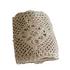 Encaje de Hilo de Algodón Cuadrado Borde Ancho Material Accesorios Tejido de Ganchillo Imitación Tela de Encaje para Borde de Empalme de Cortina Mantel