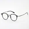 80910 Titanio Puro Montura Completa Montura de Acetato para Hombres y Mujeres, Mismo Estilo que Lindberg, con Aro Recubierto de Pegamento Dorado, Modelo de Diseñador de Shenzhen