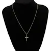 Moda transfronteiriça europeia e americana Colar cruz simples Moda Feminina Fotografia de rua Retro Bead Chain Colar Chain Clavicle Chain Jewelry