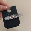 Grampo de Cabelo Elegante com Pérolas para Mulheres, Presilha de Metal com Laço Preto, Presilha Lateral de Alto Padrão, Presilha para Franja, Simples Presilha Bico de Pato