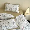 Super calmante! Conjunto de três peças infantil 100% algodão de fibra longa com estampa estilo desenho à mão de desenho animado, Conjunto de cama 100% algodão Tianxue Xiaojinshan