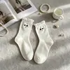 Meias Femininas de Meia-Cança para Primavera e Outono Olhos Fofos Estilo K Ins Tendência Estilo Japonês Meias Bolha Meias de Renda Desenho Animado para Mulheres