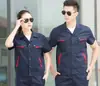 Conjunto de Ropa de Trabajo de Manga Corta Delgada de Verano para Hombres y Mujeres con Botones y Broches