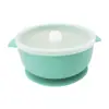 Tazón de silicona de doble asa para niños con tapa antipolvo vajilla aprende a comer traje de alimentación integrado suministro directo de fábrica transfronterizo