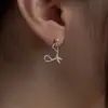 Pendientes de Tijera Estilo Ins con Aguja de Plata S925 para Mujer, Diseño Único y Ajustable, Pendientes Exquisitos de Alta Gama