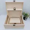 Caja de Regalo Souvenir, Caja de Almacenamiento de Madera, Caja de Regalo Pura con Tapa Abatible, Caja de Colección de Almacenamiento de Madera, Caja Pequeña Rectangular de Madera