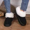 Comércio exterior tamanhos grandes botas de neve com sola grossa outono e inverno 2024 novos sapatos casuais de algodão quentes antiderrapantes forrados com fleece para mulheres