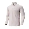 Camiseta de Manga Larga con Media Cremallera Nueva Moda Otoñal para Hombre Urbana con Cuello Alto Capa Interior Superior Camiseta para Exteriores Casual