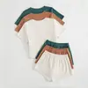 Pijama de Mujer Estilo Ruso Europeo y Americano Otoño e Invierno Térmico Cuello Redondo Camiseta de Manga Corta y Pantalones Largos Juego de Seis Piezas Ropa de Casa Pijama
