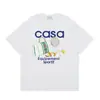 Casa Casablanca Camiseta Casual de Manga Corta Versión Correcta ins Marca de Nicho Trendy Europea y Americana High Street Algodón Puro