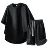 Nuevo Traje Deportivo de Primavera y Verano 2026 para Hombre Camiseta de Manga Corta de Verano Pantalones Cortos para Hombre Conjunto Casual de Dos Piezas Seda de Hielo Pura para Hombre