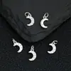 Prata 925 Banhada a Ouro Inlaid Diamante Lua Gota Acessórios DIY Moda Nicho Estiloso Versátil Acessórios