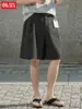 Pantalones Cortos de Traje Rayados Verticales Estilo Japonés, Pantalones Cortos Casuales de Verano Vintage Old Money Plisados a la Rodilla, Pantalones Simples Holgados de Longitud Media
