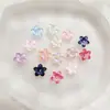 Transmisión en Vivo Popular Estéreo Flor de Durazno Vidrio Agujero Medio Flor Pequeña DIY Hecho a Mano Pasador Antiguo Material para Tocados Venta al Por Mayor
