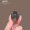 Mini Presilha de Cabelo Laço com Strass, Exquisita Presilha Lateral de Metal para Franja, Acessório de Cabelo de Alto Padrão para Mulheres