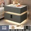 Mesita de Noche Inteligente Colgante para Dormitorio del Hogar, Gabinete de Noche de Madera Maciza, Gabinete de Almacenamiento Simple Multifuncional Minimalista Moderno de Lujo Ligero
