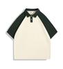 240g 7A antibacteriano nuevo P069 algodón de fibra larga de Xinjiang combinación de colores hombro manga corta solapa camiseta POLO impresión de logotipo