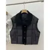 Chaleco de Algodón con Solapa Tejida para Mujer, Estilo Corto, Invierno 2026 Nueva Moda Coreana Versátil Chaqueta de Oficina Tendencia