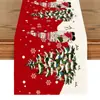 Bandera de Mesa Navideña Nueva Transfronteriza Lino Creativa Impresa Muñeco de Nieve Anciano Mantel Individual Ambiente Decoraciones de Mesa Navideñas