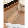 Collar Tiqi Real Shot de Plata de Ley S925 con Cadena de Monedas y Borla de Diamantes para Mujer, Cadena para Clavícula de Lujo Ligero de Nicho con Moneda y Zirconia en Forma de Arco