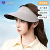 Sombrero de Sol Plegable Integrado sin Costuras, Protección UV de Verano, Sombrero Visera de Protección Solar, Sombrero de Sol Deportivo con Ala Ancha