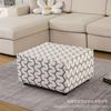 Funda de Sofá Rectangular Ottomana Estampada Transfronteriza Funda Cuadrada para Reposapiés de Sala de Estar Extraíble y Lavable Funda Elástica para Taburete