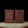 Madeira de Jucá Atingida por Raio da Montanha Longhu Pingente Cinco Trovões Esculpido por Zhang Tianshi Ferramenta de Ritual Taoísta Acessório Pessoal Relevo
