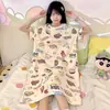 Pijama dulce y lindo para mujer, verano 200 jin, ropa de casa, manga corta fina, holgado, talla grande, mujeres con sobrepeso, pijama de mujer, verano