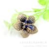 Bordado estéreo flor de cinco pétalos con cuentas de cristal pieza de flor bordada degradada ropa tocado accesorios de material DIY