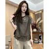 Elegante blusa floral tipo dos piezas para mujer, moda de verano talla grande, top juvenil y adelgazante