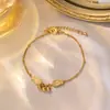 Pulseira que Não Desbota 2024 Nova Moda Japonesa e Coreana Pulseiras de Aço Titânio de Luxo Leve Fabricante Atacado