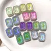 ZhenTu Aurora Iridescentes Rectangulares de Diamante Resina Accesorios Piedra Preciosa Facetada Parches DIY Accesorio para el Cabello Botones Materiales de Manualidades