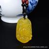 Joyería de caballo dragón ágata amarilla natural corazón colgante doce zodiaco masculino y femenino rata buey tigre conejo dragón serpiente caballo oveja mono gallo perro