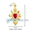 P04 L49B Accesorios para joyería DIY AMOR AMOR corazón circón rojo aceite goteando alas de cupido