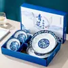 Conjunto de Pratos Cerâmicos Boêmios Transfronteiriços, Tigelas, Hashis, Utensílios de Mesa, Pequenos Presentes, Lembranças, Tigelas Cerâmicas Domésticas, Caixas de Presente