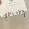 Juego de Cuatro Piezas de Estilo Dulce y Fresco Sexy Conjunto de Corazón y Mariposa Pendientes Pendientes Pendientes de Diseño Nicho Pendientes Pequeños Nuevos