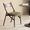 Silla individual de cojín suave retro creativa, silla de ocio de madera maciza para apartamentos pequeños, silla de comedor para el hogar con respaldo, silla de estudio y tocador