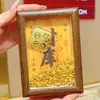 Adorno de Marco de Tesoro de Oro Puro 999, Decoración Atractora de Riqueza para Sala de Estar, Exhibición de Posición de Riqueza, Atracción de Clientes, Regalo