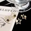 1 Par de Pendientes de Estrella de Cinco Puntas con Diamantes de Moda Estilo Coreano, Nicho, Sencillos, Exquisitos, Versátiles, con un Toque de Lujo Ligero y de Alta Gama
