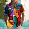 AliExpress Transfronterizo Ola Retro Estampado 3D Camisa de Manga Corta para Hombre Camisa Hawaiana Moda Casual Hombre