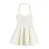 Fabricante de ropa para mujer transfronterizo al por mayor 2026 nuevo estilo vestido plisado puro y sexy de corte ajustado con cuello halter